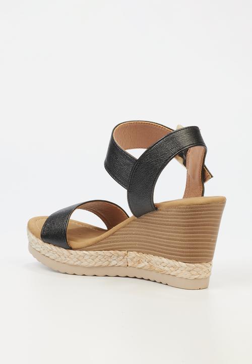 Butterfly Feet Ladies Sandals Butterfly Feet Avery 5 Wedge Black