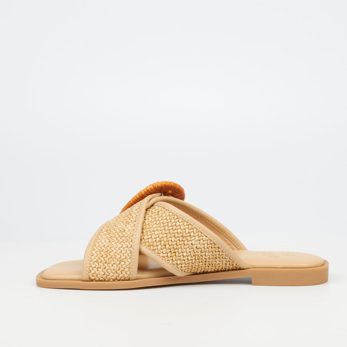 Butterfly Feet Ladies Sandals Butterfly Feet Dorey 3 Raffia Flat Sandals – Beige