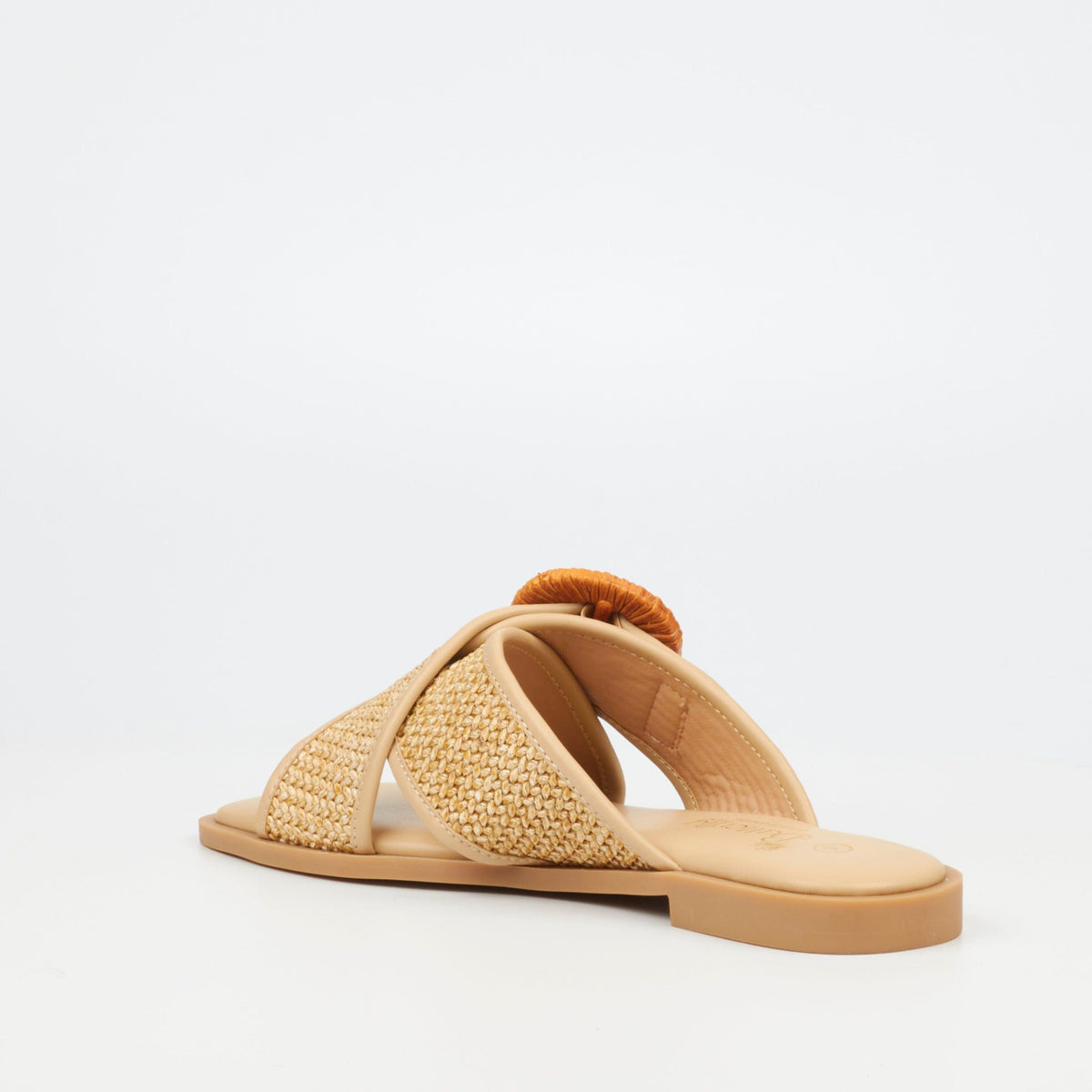 Butterfly Feet Ladies Sandals Butterfly Feet Dorey 3 Raffia Flat Sandals – Beige