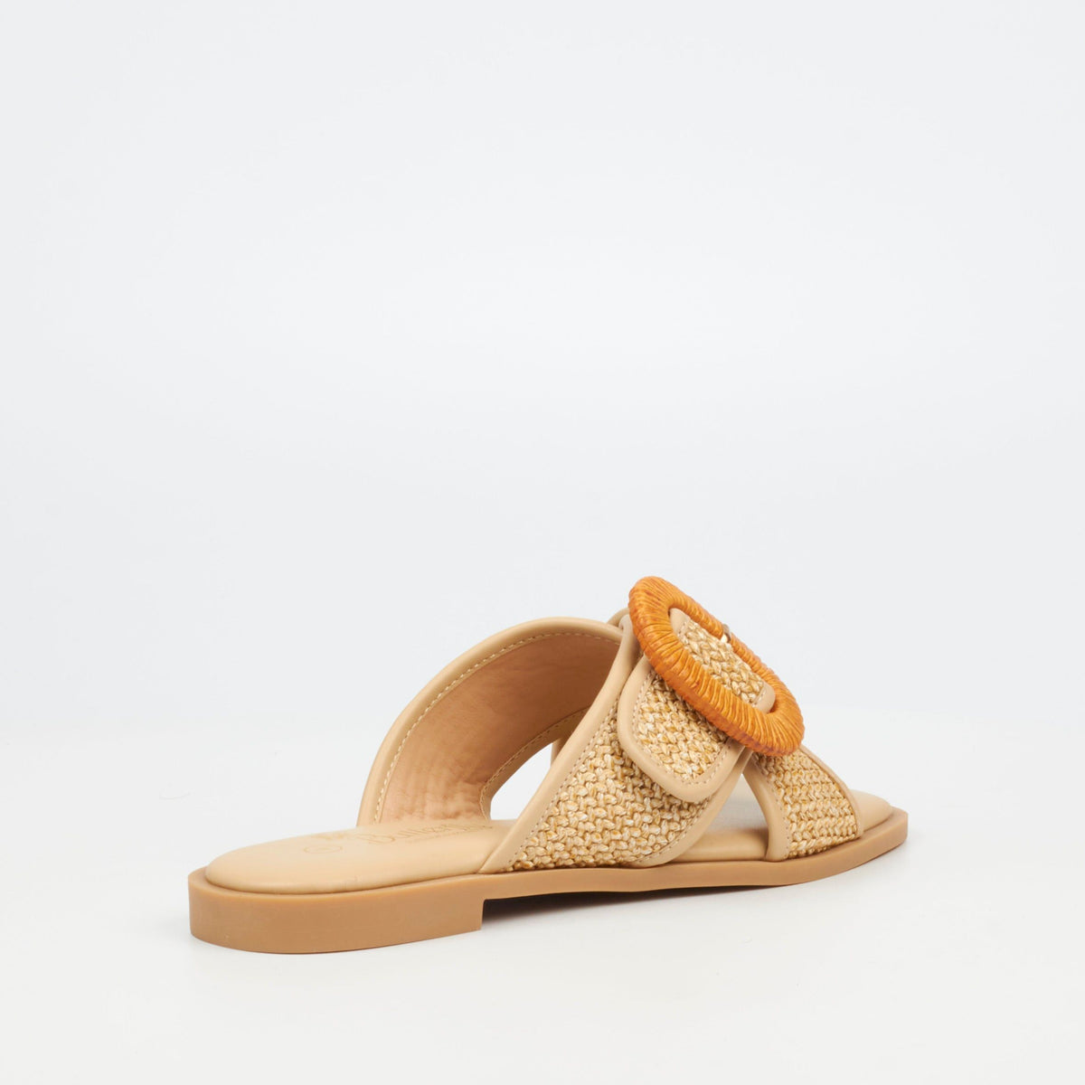 Butterfly Feet Ladies Sandals Butterfly Feet Dorey 3 Raffia Flat Sandals – Beige