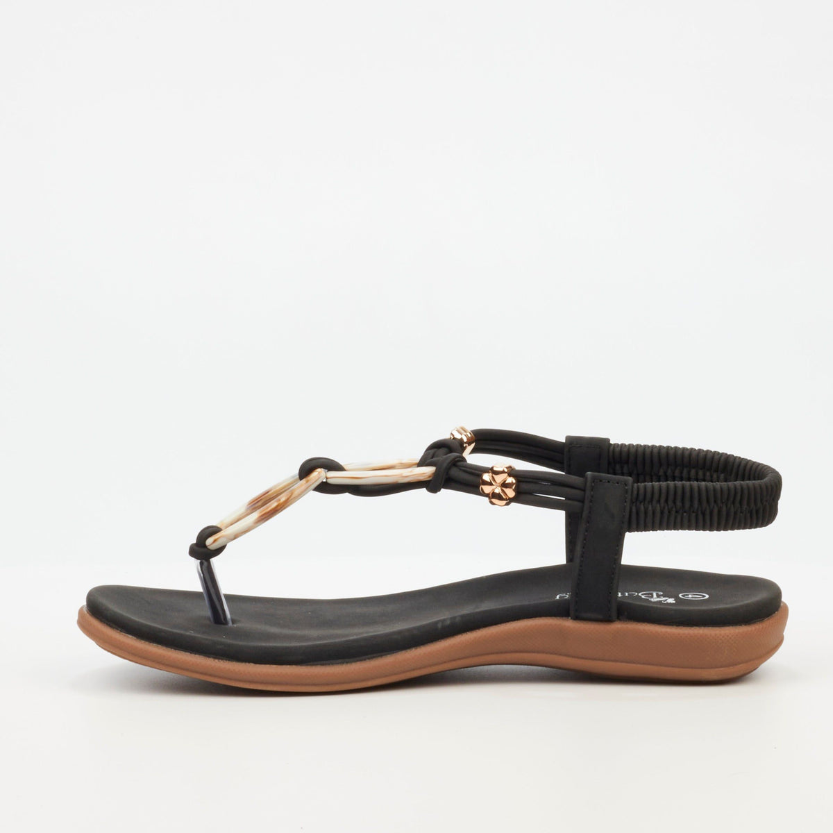 Butterfly Feet Ladies Sandals Butterfly Feet Geri 1 Faux Leather Shoes – Black