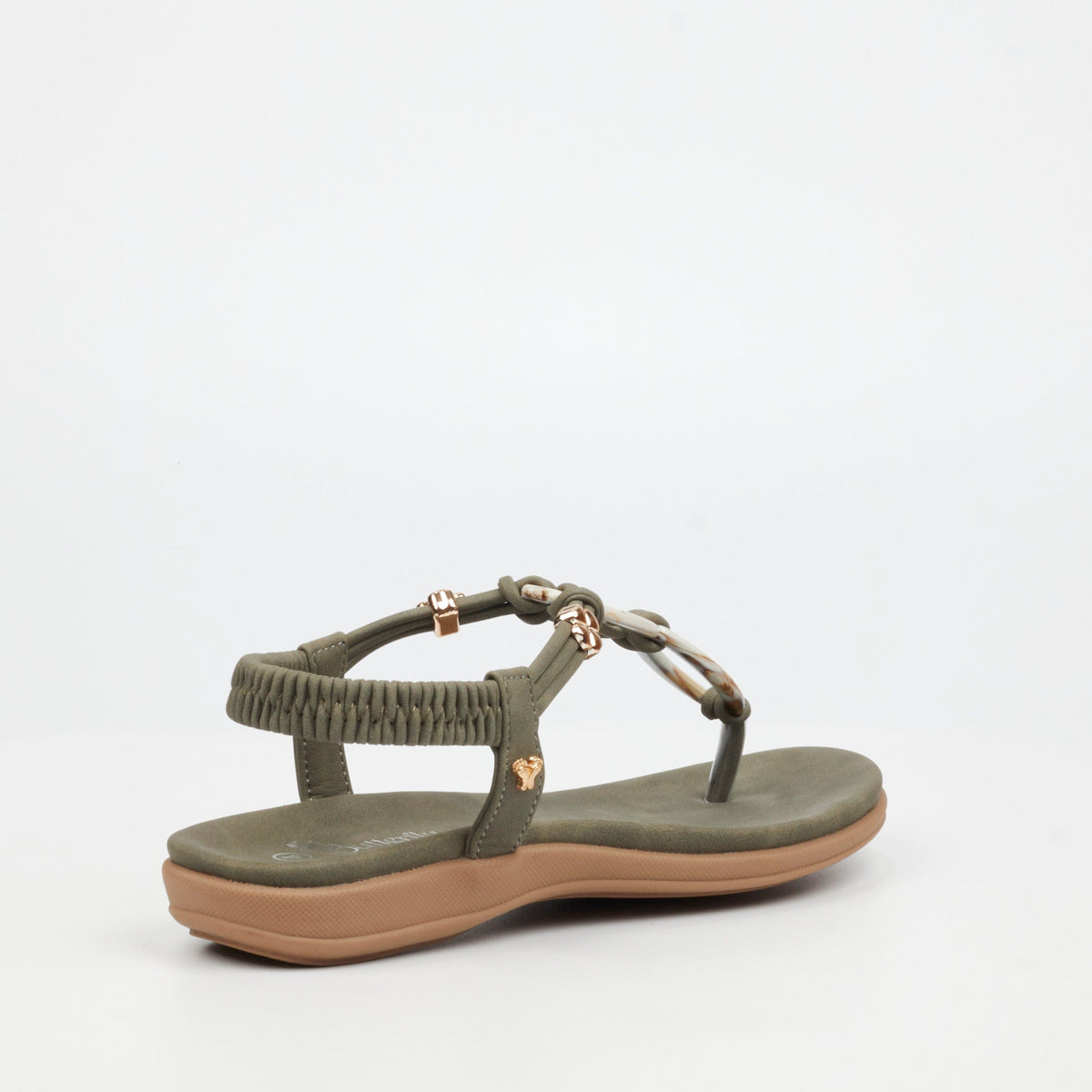 Butterfly Feet Ladies Sandals Butterfly Feet Geri 1 Faux Leather Shoes – Olive