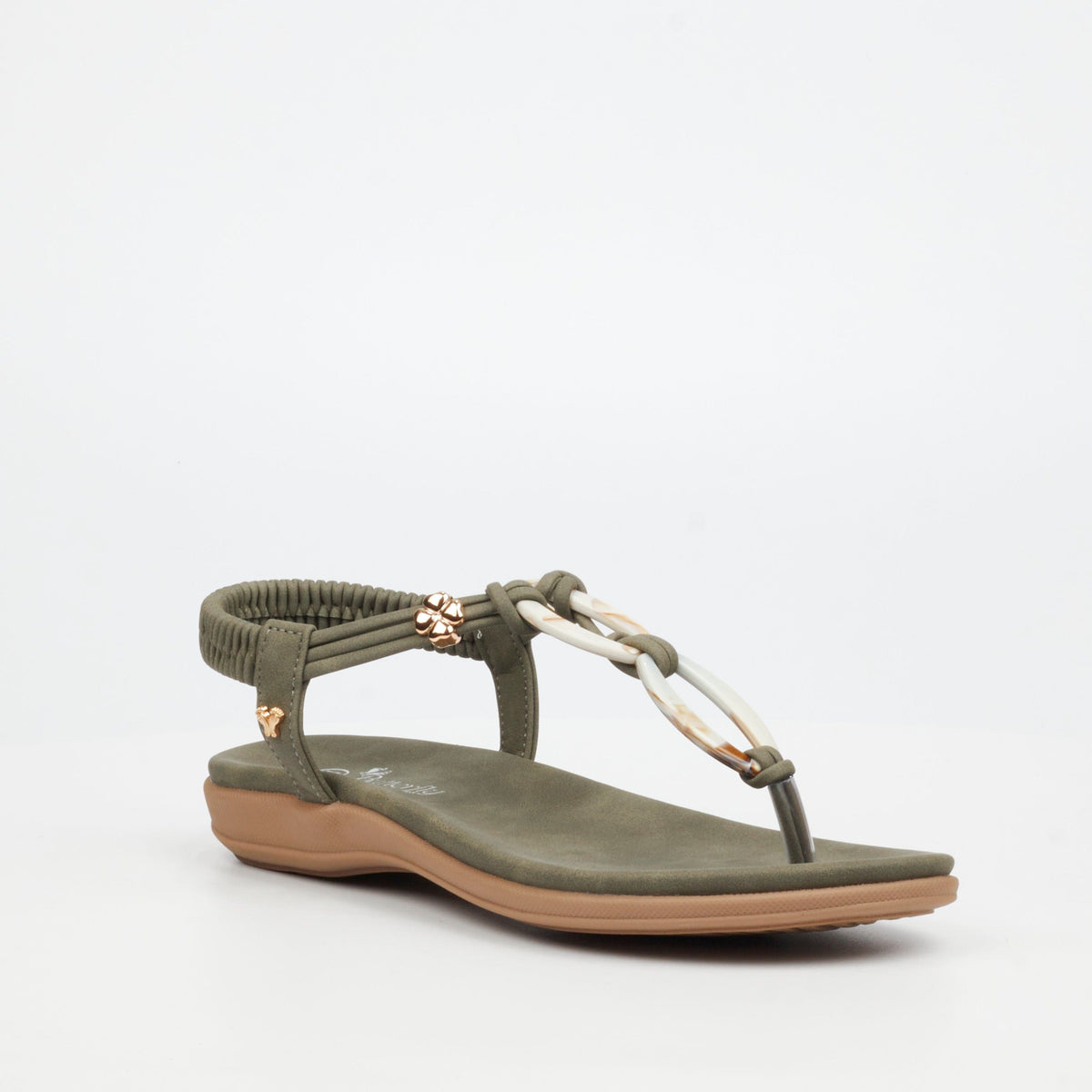 Butterfly Feet Ladies Sandals Butterfly Feet Geri 1 Faux Leather Shoes – Olive