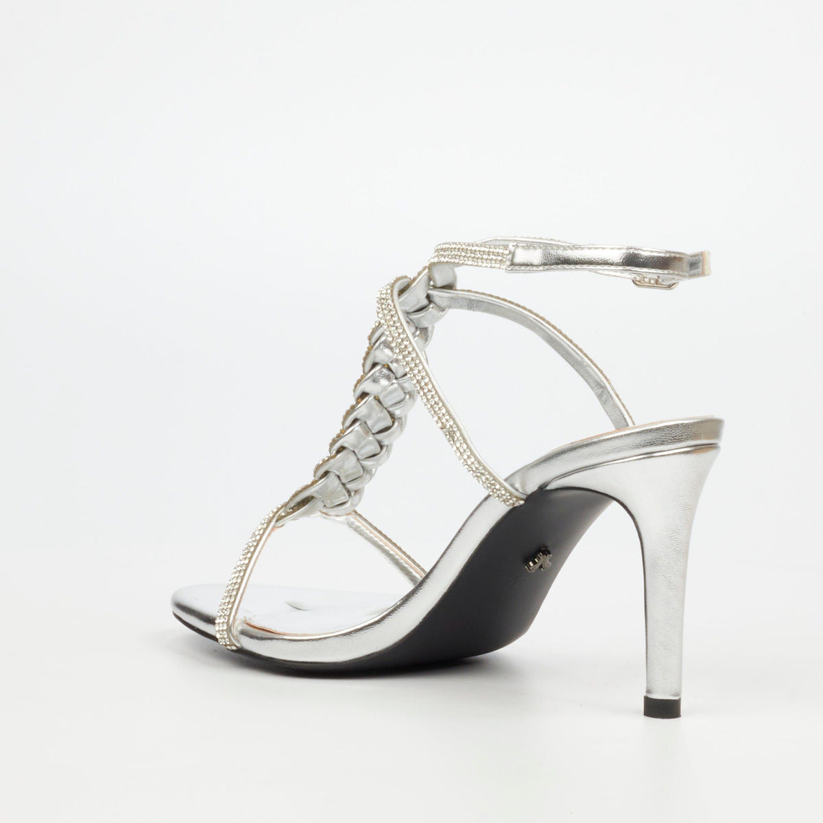 Butterfly Feet Ladies Shoes Butterfly Feet Dione 1 Faux Leather High Heels – Silver