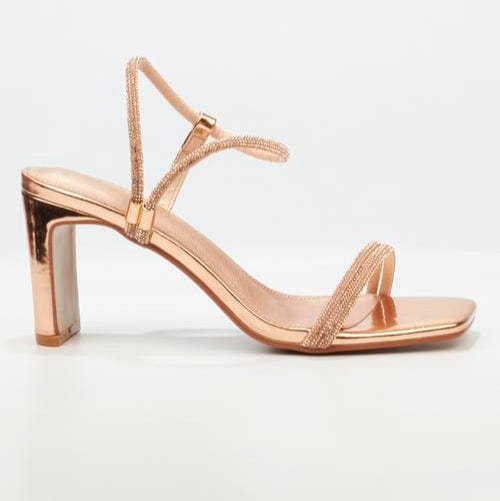 Butterfly Feet Sandals 4 Butterfly Feet Charla 1 Block Heel - Rose Gold