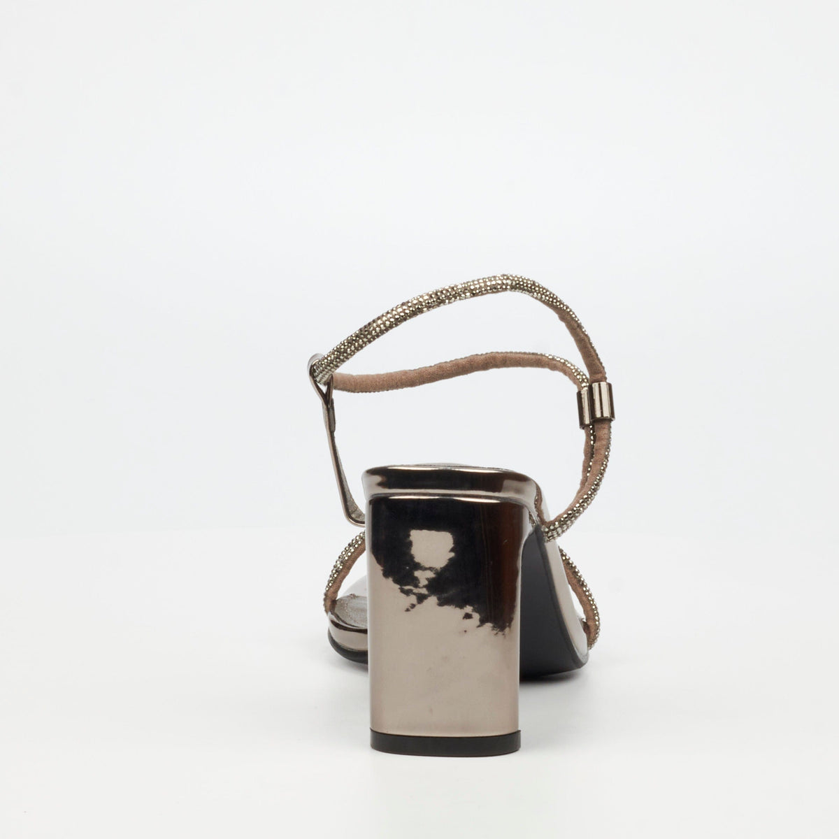 Butterfly Feet Sandals Butterfly Feet Charla 1 Faux Patent Low Heels – Pewter