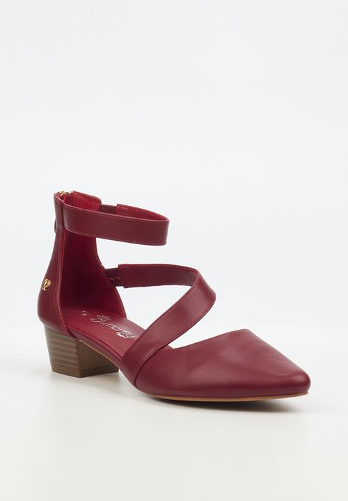 Butterfly Feet Sandals Butterfly Feet Women's Sling 9 Block Heel Red (7790310785113)