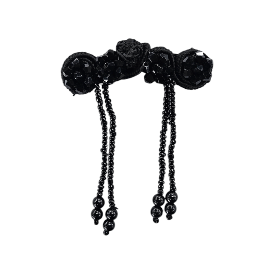 BUTTONS Habby Black Chinese Iron-on Button
