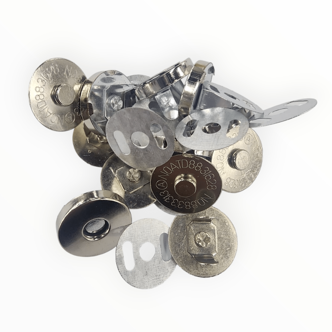 BUTTONS HABBY Magnetic Buttons / Clasp 15 mm Silver (6 Pack) (7641942130777)