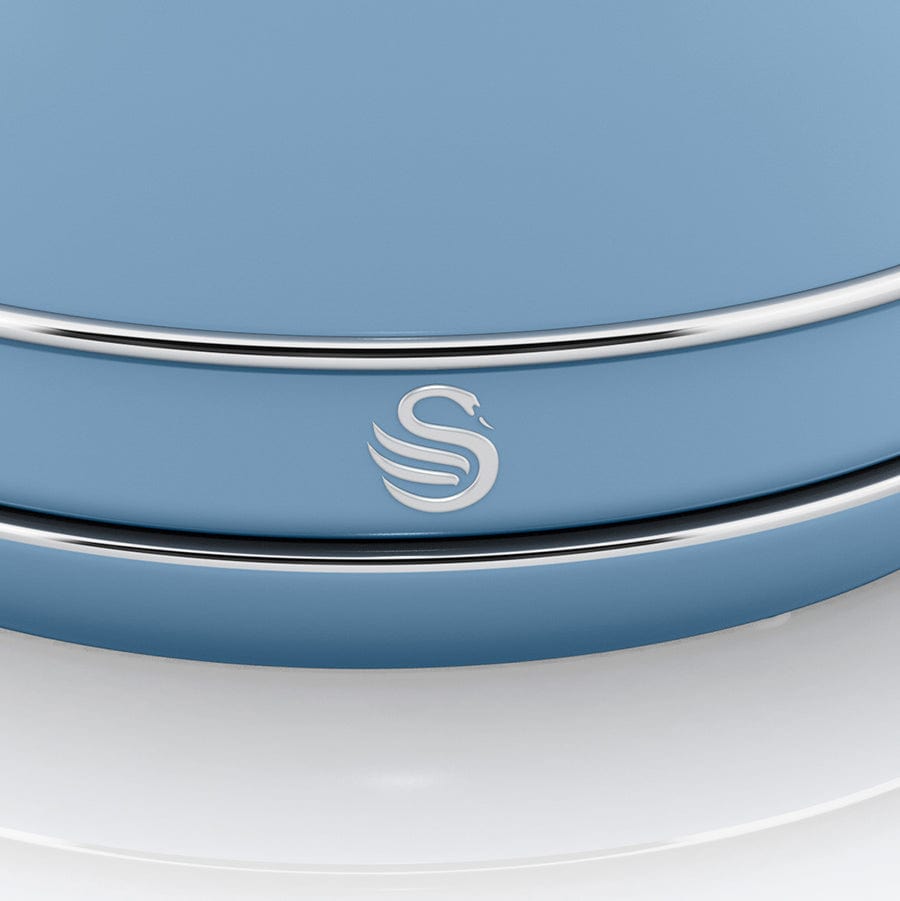 Swan TOASTER Swan Blue Retro Dome Cordless Kettle & 2 Slice Toaster STP01BL (6716471902297)