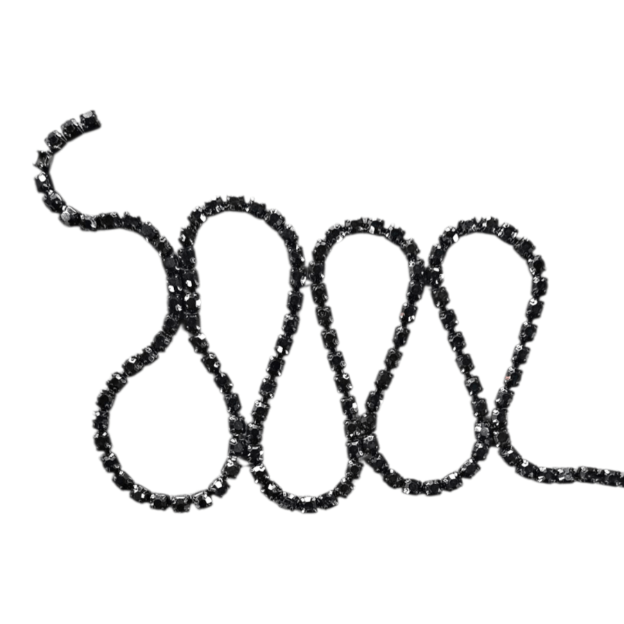 MHC WORLD Trimmings Black Diamante Trim SS-16D