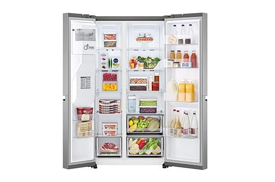 LG Refrigerators LG 617L Side by Side Fridge Platinum Silver GC-L257SLXL (7409844355161)