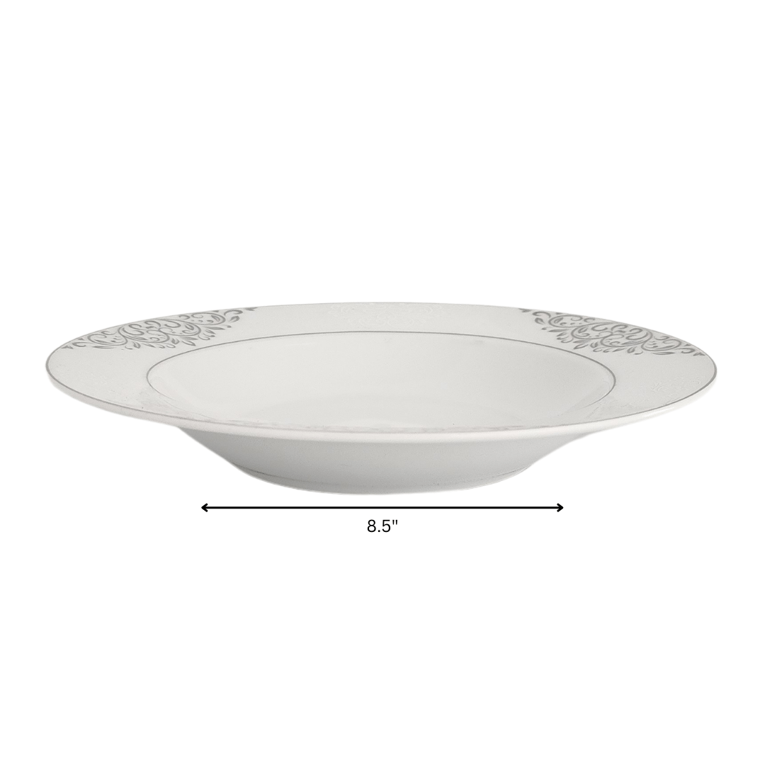 Royal Series Dinner Plate Silver Flower Pattern Dinner Set 47 Piece SGN1423 (7487963889753)