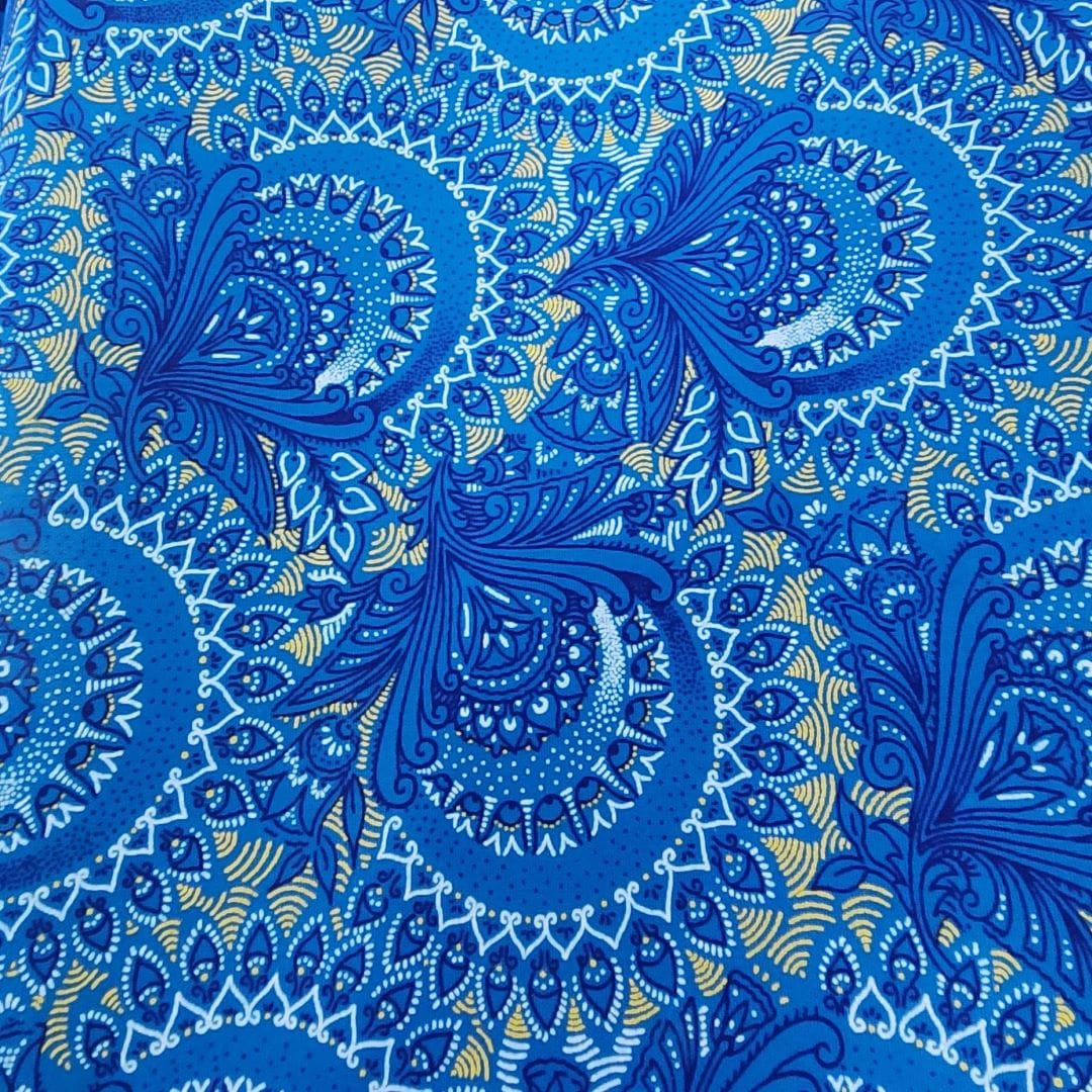 3 CATS Dress Fabrics 3 Cats Shweshwe Fabric C/w272 Blue H1296 90cm (7409328685145)