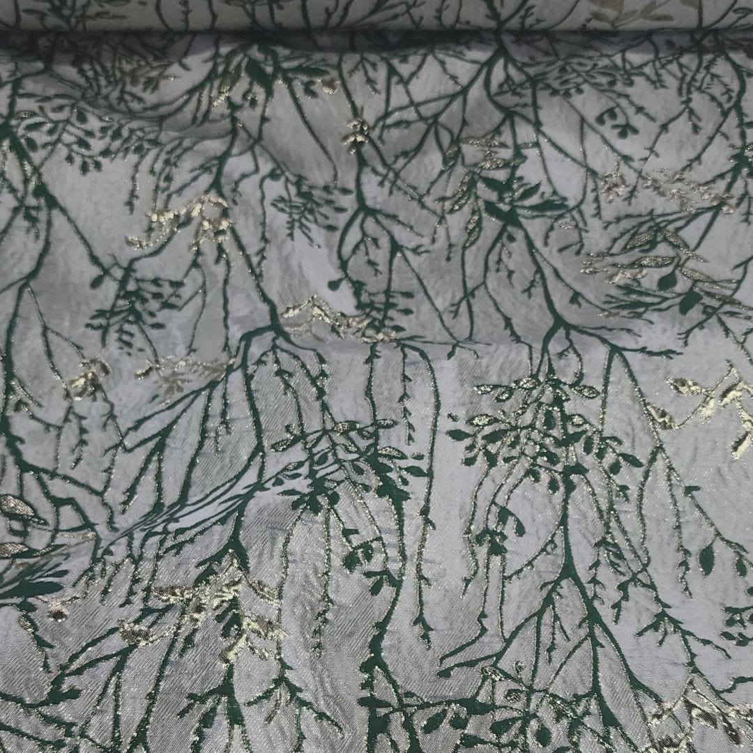 BROCADE Dress Fabrics Brocade Andy Fabric Bottle Green 150cm (7416597643353)