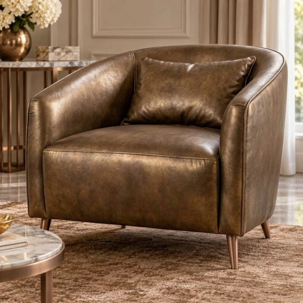 Upholstery Fabric Agach Vinyl Bronze 140 cm
