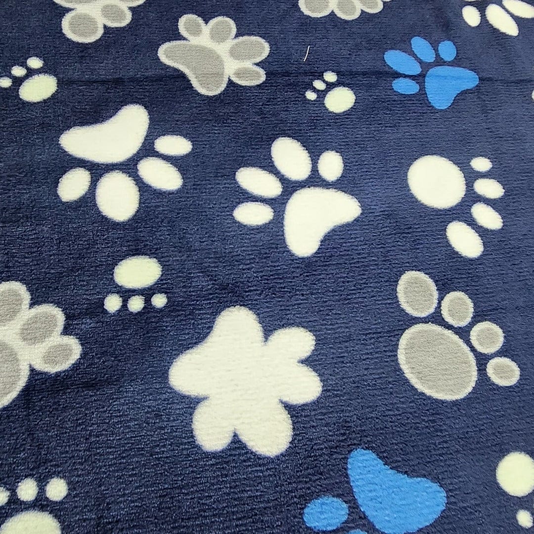 Fleece blanket Printed Mongolian Fleece Fabric Grey Paws 150 cm (7588986912857)