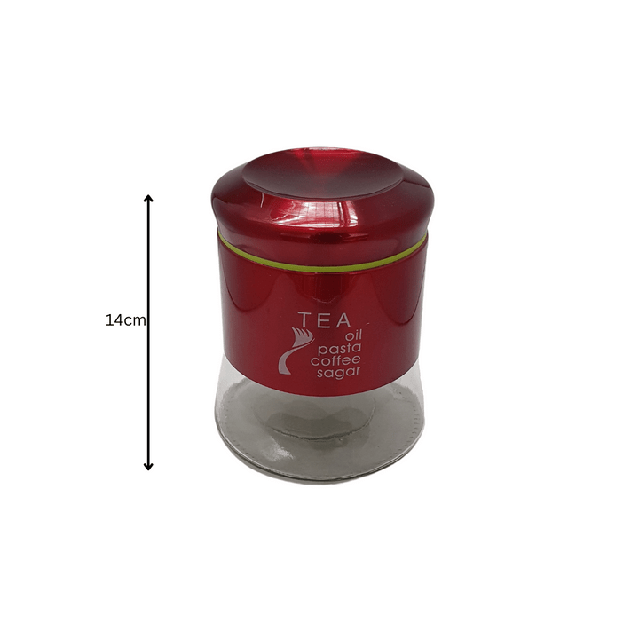 Stainless Steel Bread Bin Coated Stainless Steel Glass Canister Red Set Of 4 (6576143302745)