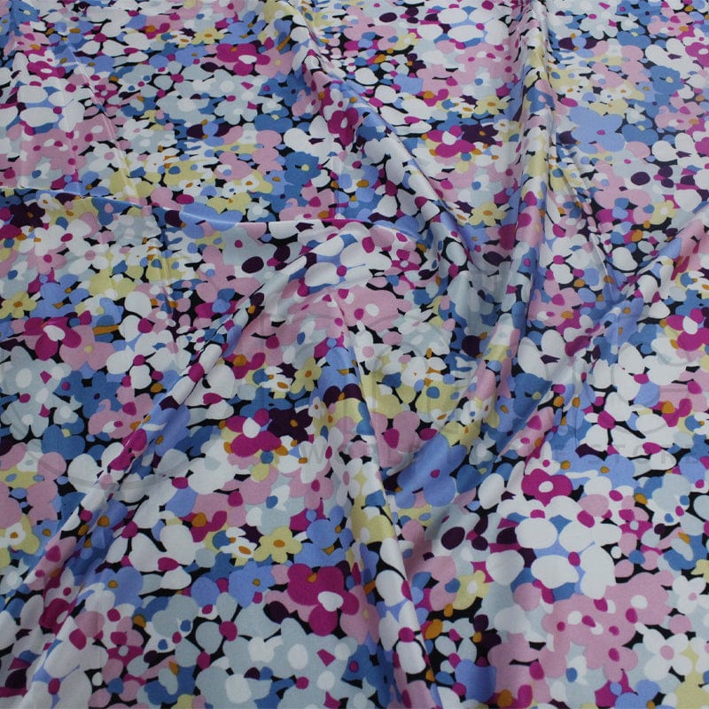 MHC World Dress Fabrics Blue/Pink Printed Armani Satin Fabric 150cm (7187821920345)