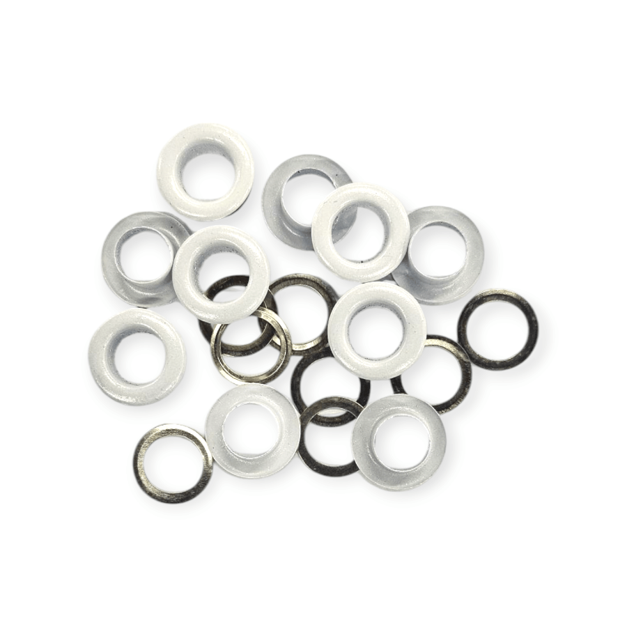 MHC Eyelet Rings White Metal Eyelets W/Washer 10x16mm
