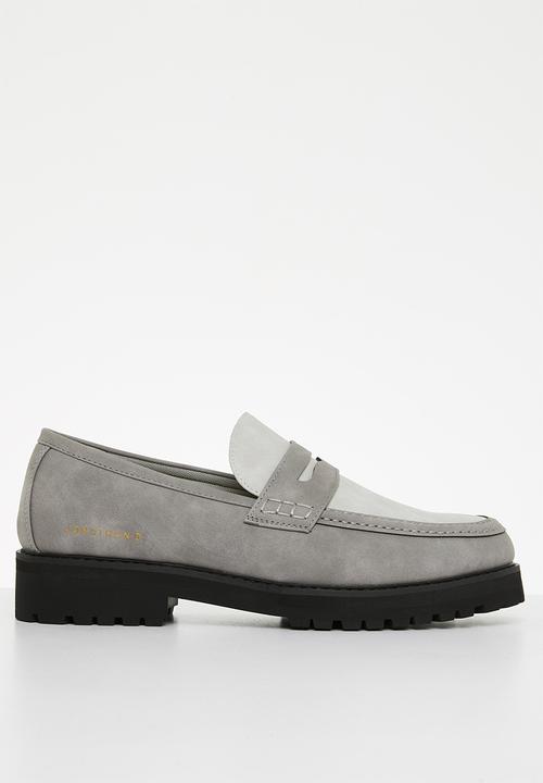Jonathan D Shoes Jonathan D Penny Moccasin Nubuck-Grey (7152405413977)