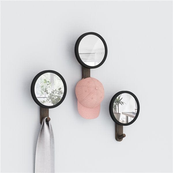 Umbra Mirror Umbra Hub Mirror Hook Single Black & Walnut UMB318410048