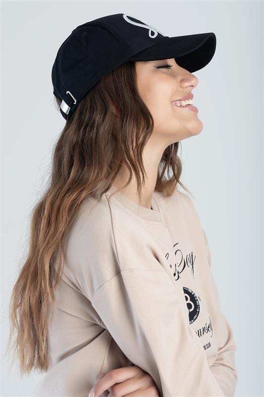 MHC World Black Sissyboy Ladies Peak Cap Black With embroided SB (7502015987801)