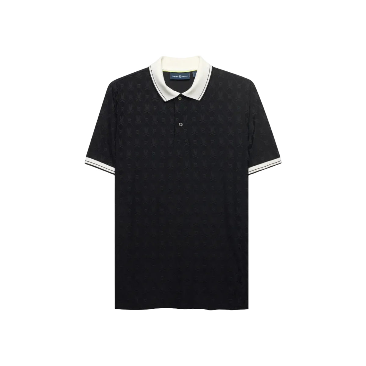 Psycho Bunny Men's Garry Performance Jacquard Polo-Black MT0100224