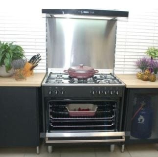 LA GERMANIA Gas Stove LA GERMANIA 90cm Freestanding Stove 5 Burner Gas Hob with Electric Oven Black RUS95C61LDNE (6978530213977)