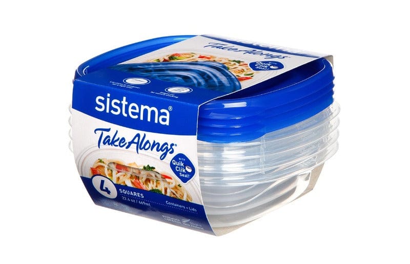 Sistema Sistema Takealongs Squares  4 Pack 669ml 54105 (4735909986393)