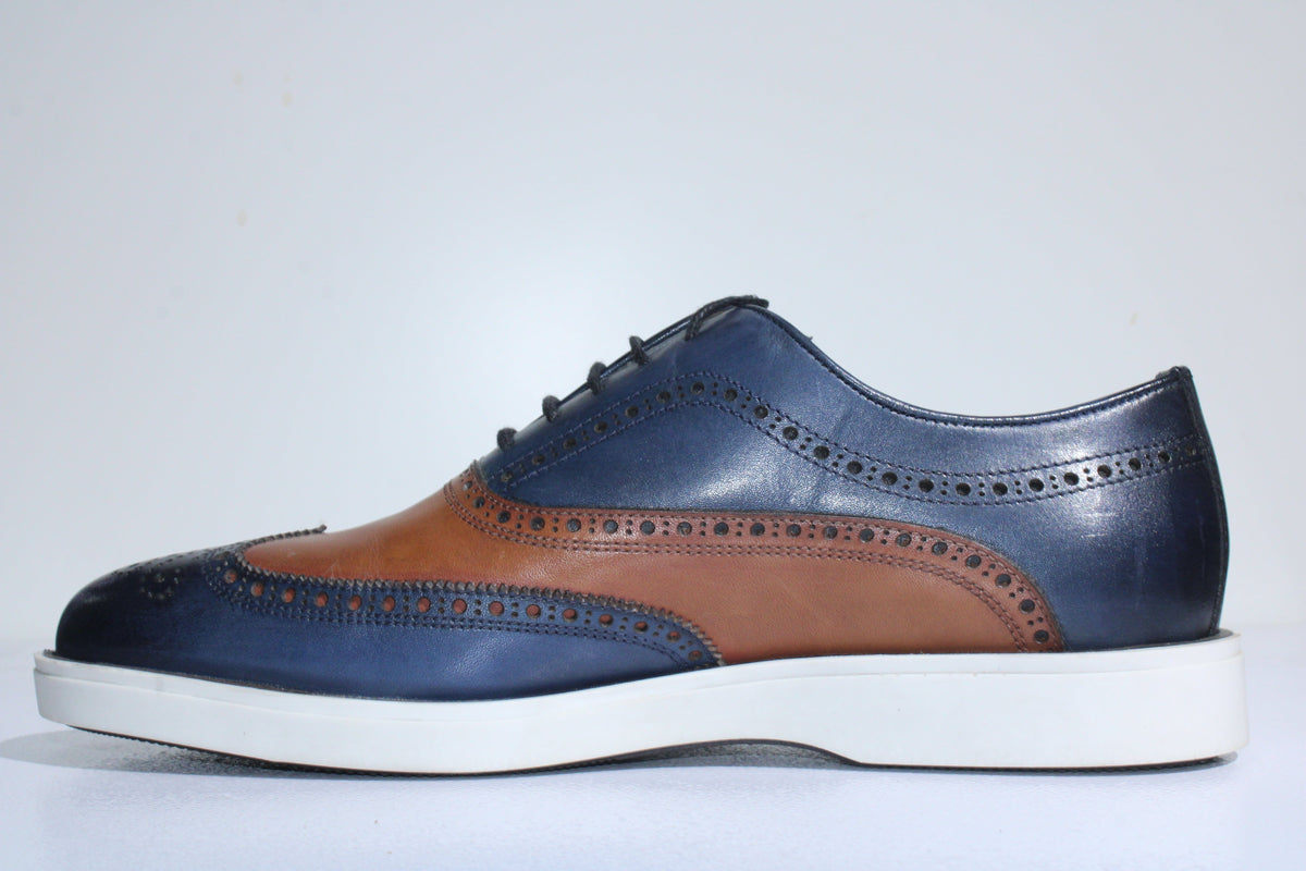 Calvano Casual Shoes Calvano Casual Shoes Navy/Brown (7492151476313)