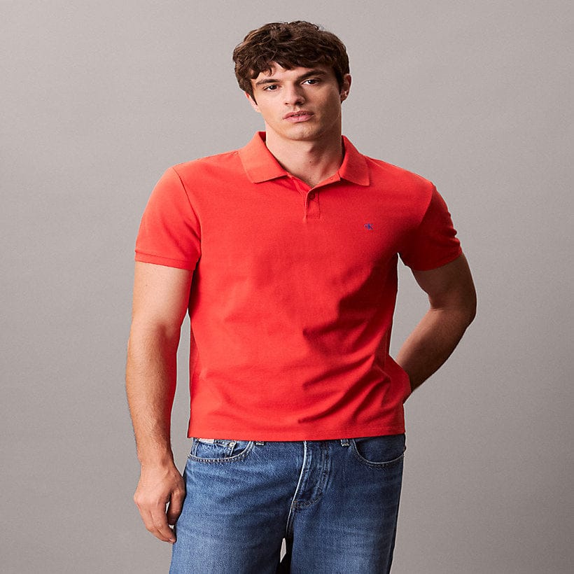 Calvin Klein Golf T Shirt S Calvin Klein Cotton Pique Classic Golfer Red