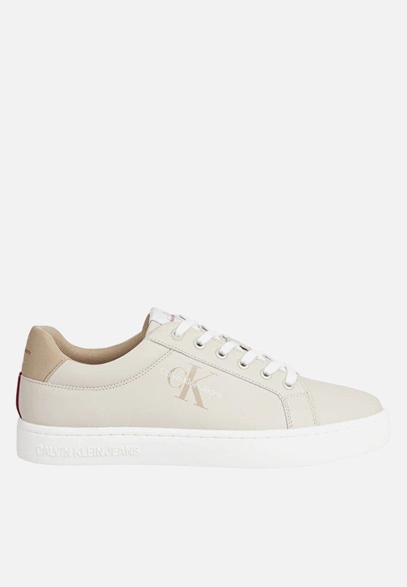Calvin Klein Mens Sneakers Calvin Klein Classic Cupsole Fluo Contrast Eggshell Travertine/Merlot (7750500909145)