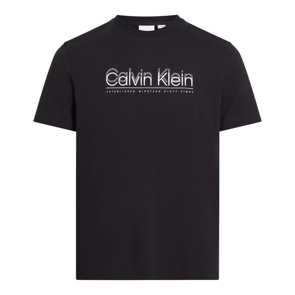 Calvin Klein T Shirt S Calvin Klein Double Logo Tee Black