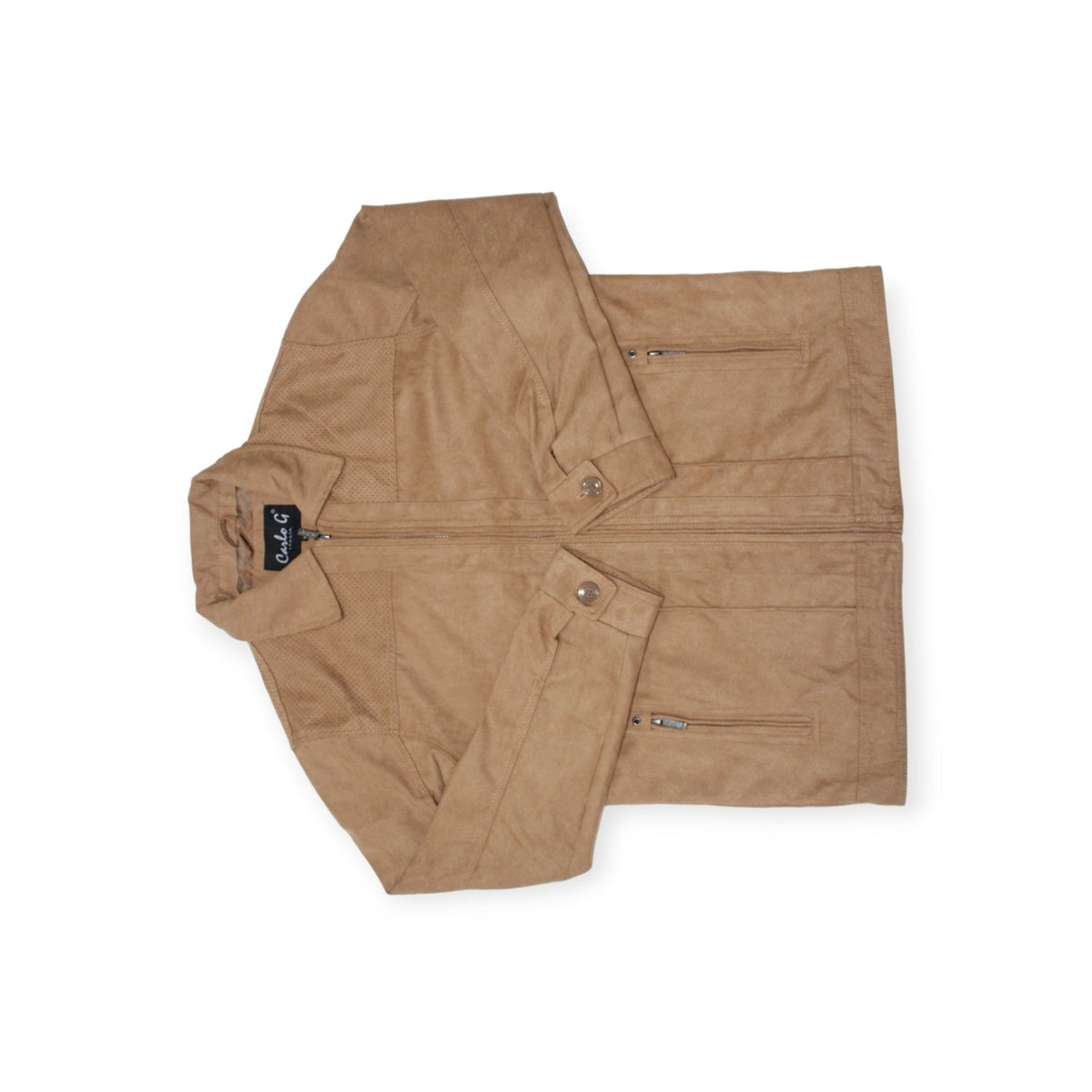 Carlo G Casual Jacket Carlo G Massimo Suede Bomber Jacket Camel (7619405381721)