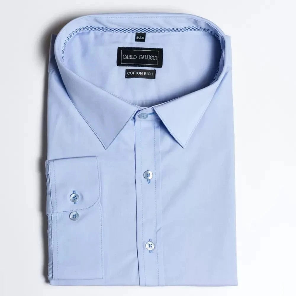 Carlo G Shirts 38 Carlo Galucci Long Sleeve Shirt Sky Blue