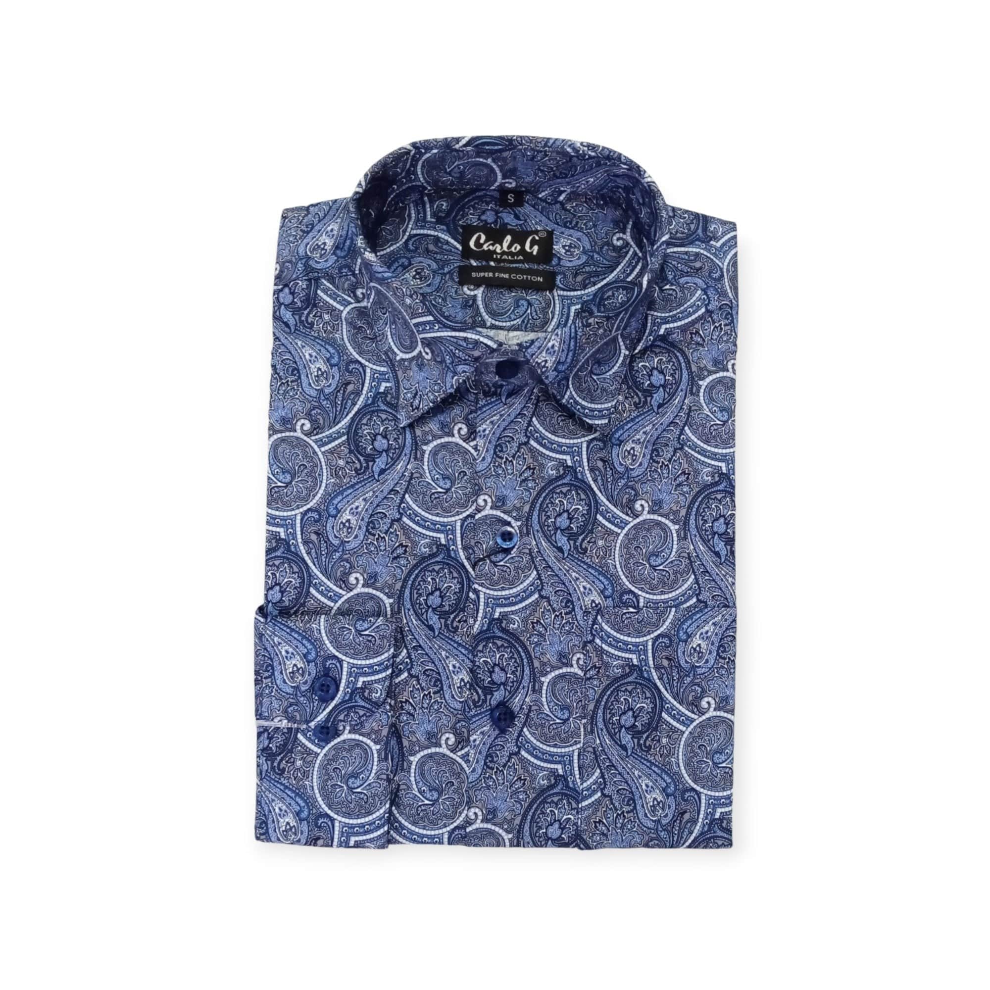 Carlo G Shirts Men"s Carlo G Long Sleeve Shirt Blue (7797645475929)