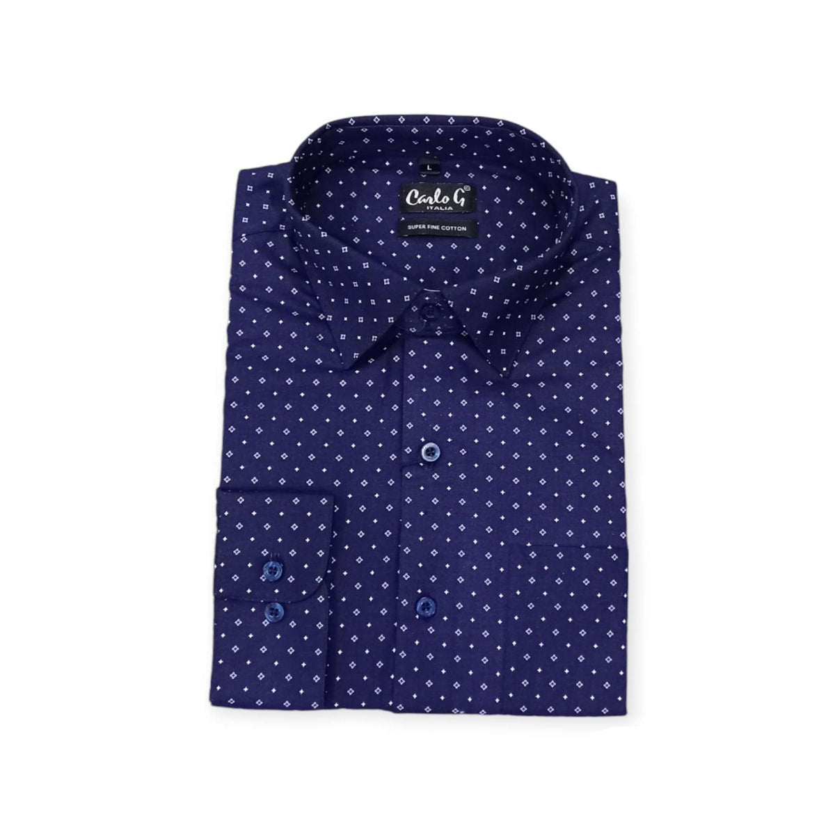Carlo G Shirts Men's Carlo G Long Sleeve Shirt Navy