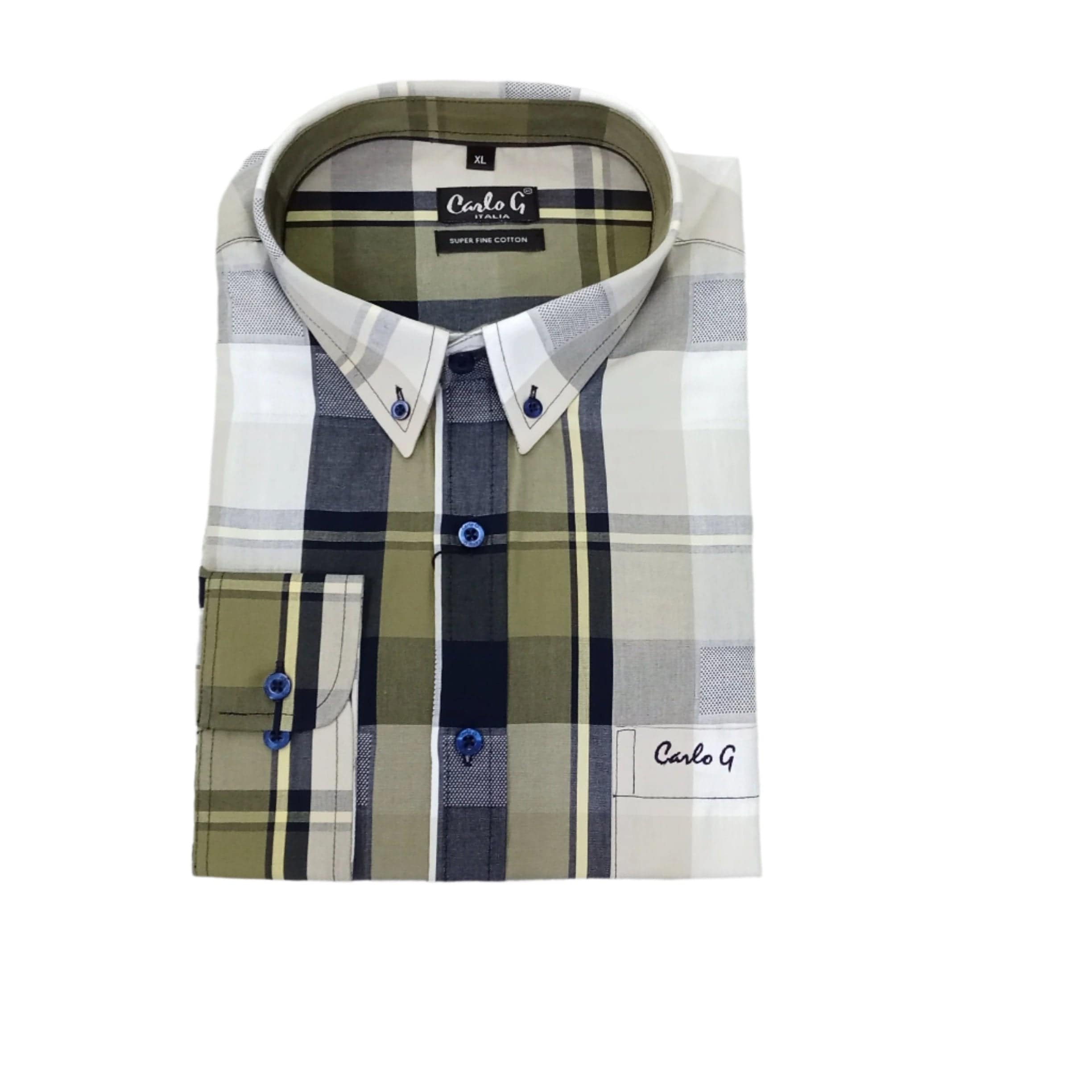 Carlo G Shirts Men's Carlo G Long Sleeve Shirt Olive