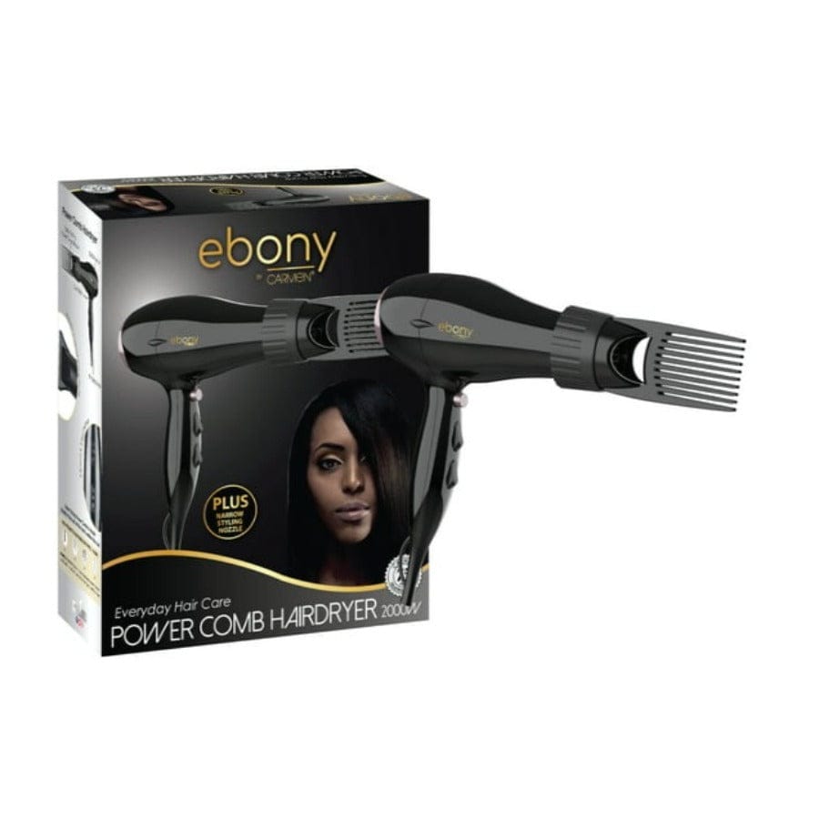 Carmen HAIR DRYER Carmen Ebony By Carmen Power Comb Hairdryer 2000W SEL-1938 (7312161505369)