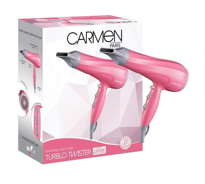 Carmen HAIR DRYER Carmen Turblo 2200w Pink Hairdryer SEL-5162 (7312156950617)