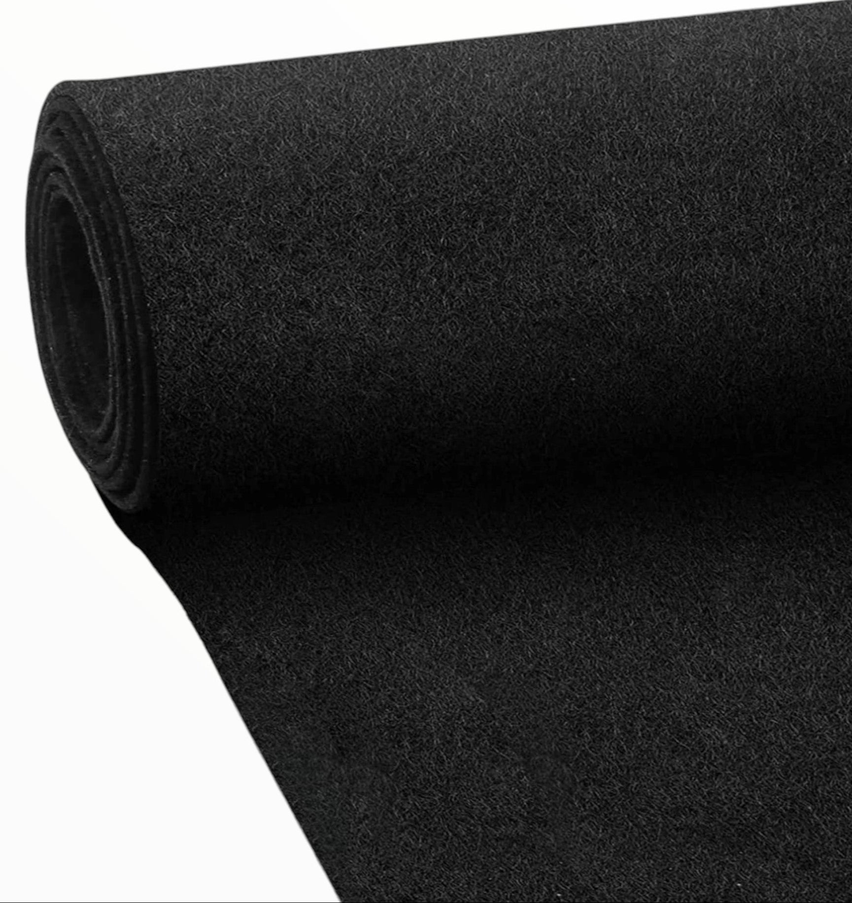 Fabric Velour Carpet Black 180 cm