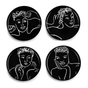 Carrol Boyes Platter Carrol Boyes Sketchbook Black Dinner Plate Set Of 4 (7101159309401)