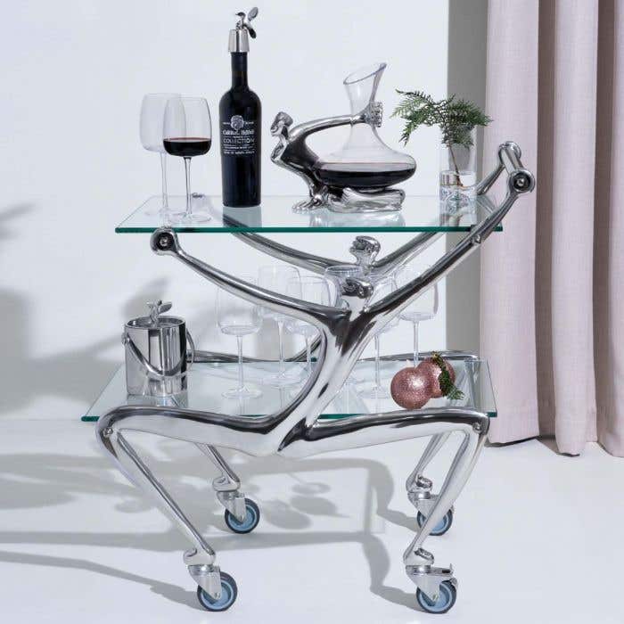 Carrol Boyes SERVING TRAY Carrol Boyes Drink's Trolley With Glass Top Man 4DT-MN (7433339863129)
