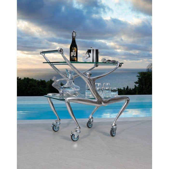 Carrol Boyes SERVING TRAY Carrol Boyes Drink's Trolley With Glass Top Man 4DT-MN (7433339863129)