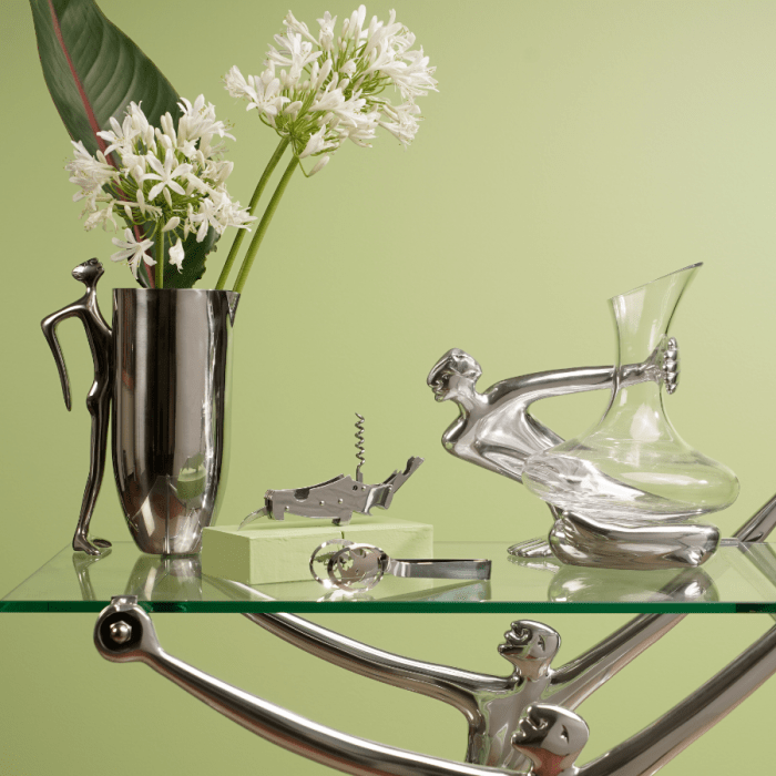 Carrol Boyes SERVING TRAY Carrol Boyes Drink's Trolley With Glass Top Man 4DT-MN (7433339863129)