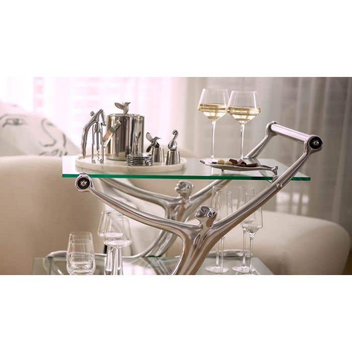 Carrol Boyes SERVING TRAY Carrol Boyes Drink's Trolley With Glass Top Man 4DT-MN (7433339863129)
