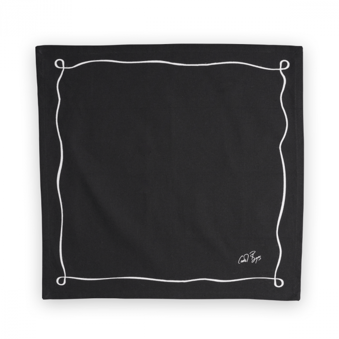 Carrol Boyes Tablecloths Carrol Boyes Well Framed Black Napkin Set of 4 UN-WFR-BL-4