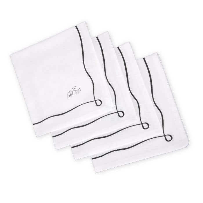 Carrol Boyes Tablecloths Carrol Boyes Well Framed White Napkin Set of 4 UN-WFR-W-4
