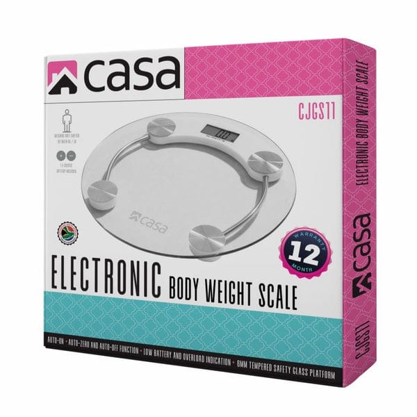 CASA BATHROOM SCALE Casa Electronic Bathroom Body Weight Glass Scale Round CJGS11